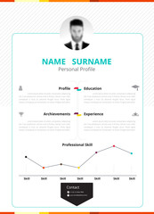 Business resume design template with commercial design. vector i