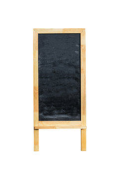 Blank menu blackboard outdoor display isolated on white backgrou