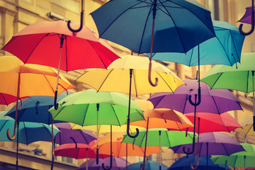 Fototapeta na wymiar Colorful Umbrellas