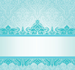 Turquoise vintage invitation design with copy space