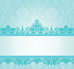 Turquoise vintage invitation design with copy space