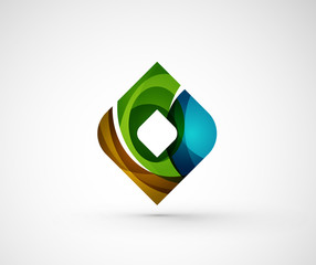 Abstract geometric company logo square, rhomb