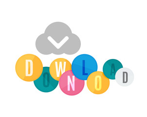 Download button made of glossy circles