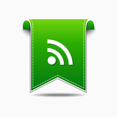 RSS Sign Green Vector Icon Design