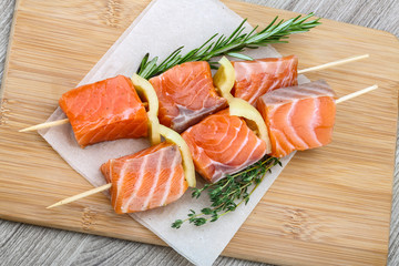 Salmon skewer