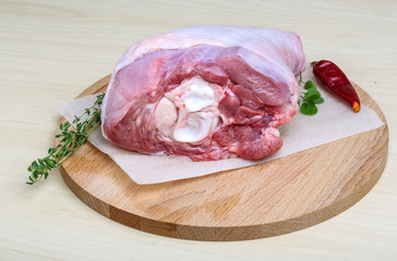 Raw turkey leg