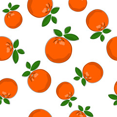 Seamless Pattern of  Orange , Fruit Pattern, Citrus Pattern, Vector Illustration