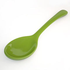 Colorful spoon on white background