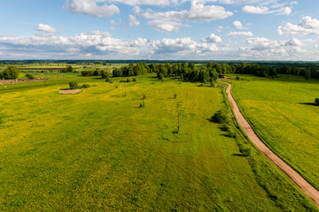 Country roads in perspective from above