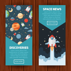 Space theme banners and cards