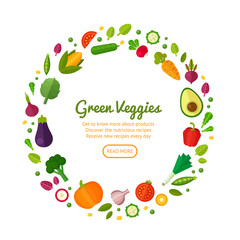 Concept banners with flat vegetable icons © Yuzach
