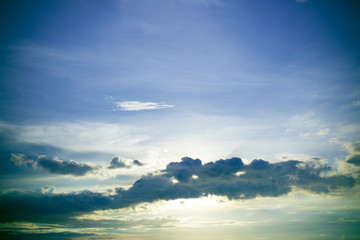 Blue sky with clouds and sunshine