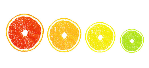 Half of citrus on a white background