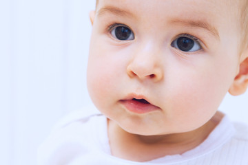 Beautiful baby portrait on white background