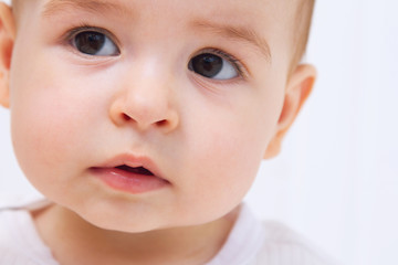 Beautiful baby portrait on white background