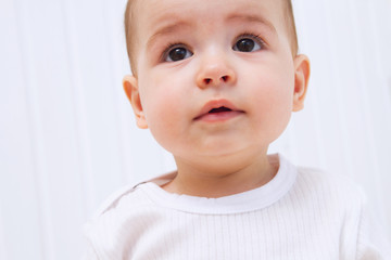 Beautiful baby portrait on white background