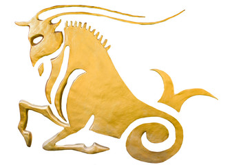 Capricorn sign of horoscope isolated on white