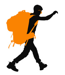 Backpacker vector  silhouette