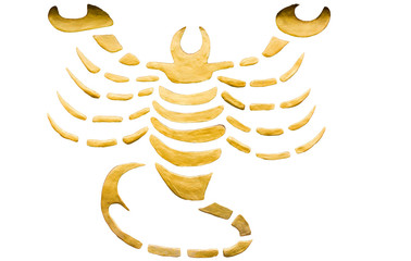 Scorpio sign of horoscope isolated on white