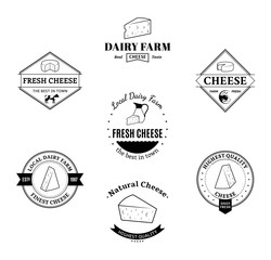 Obraz premium Set of Vector Cheese Labels and Design Elements