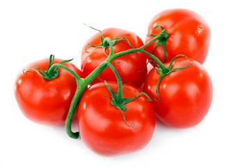 Group of cherry tomatoes isolated on white