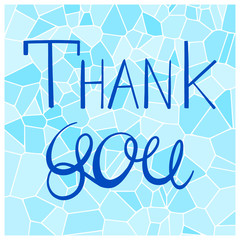 Vector Thank you card. Abstract polygonal background