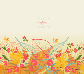 Background of stylized autumn leaves for greeting cards