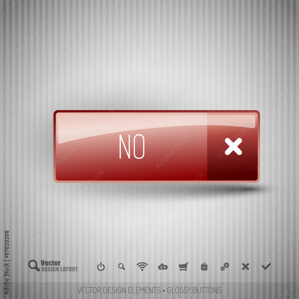 Poster modern button with icons set.
