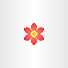 abstract red flower vector stylized geometric icon element