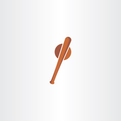 baseball bat and ball vector icon