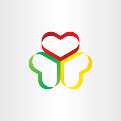 colorful heart ribbon symbol design