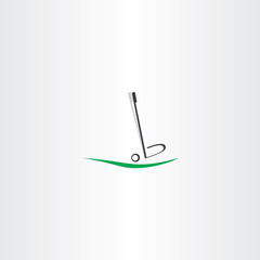 golf ball logo putter icon vector