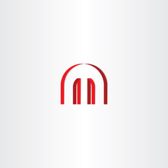 logotype red letter m abstract symbol design