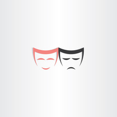 theater symbol happy and sad masks icon