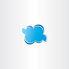 vector blue cloud icon logo