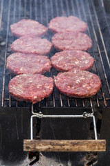 hot grill burger cutlet barbeque on grating