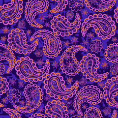 Endless background in Oriental style ornament. Vector illustration.