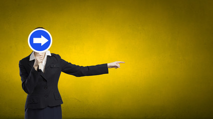 Businesswoman in mask