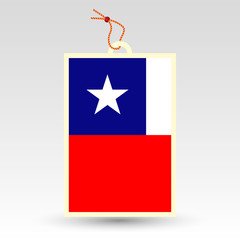 vector simple chilean price tag - symbol of made in chile - label with national flag and string