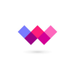 Letter W mosaic logo icon design template elements