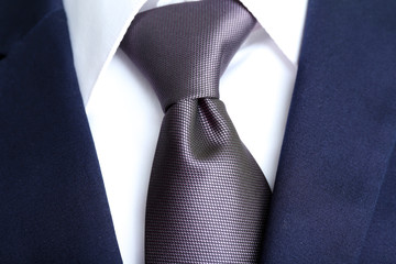Male jacket with shirt and tie close up