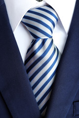 Male jacket with shirt and tie close up