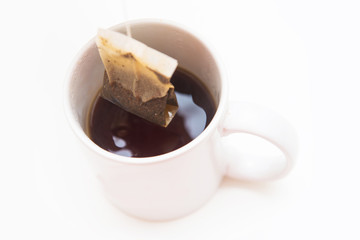A cup of tea with tea bag