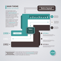 Retro layout with three options. EPS10.