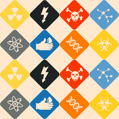 Seamless background with science icons for your design