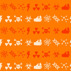 Seamless background with science icons for your design