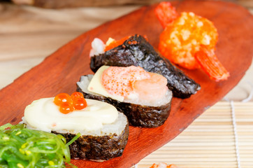 closed up japanese food