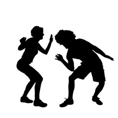 Vector silhouette of a couple.