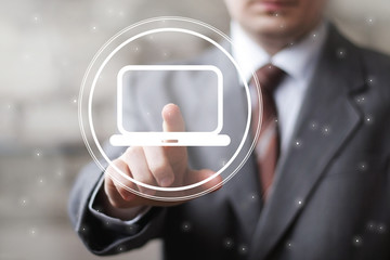 Business button virtual media connection computer icon
