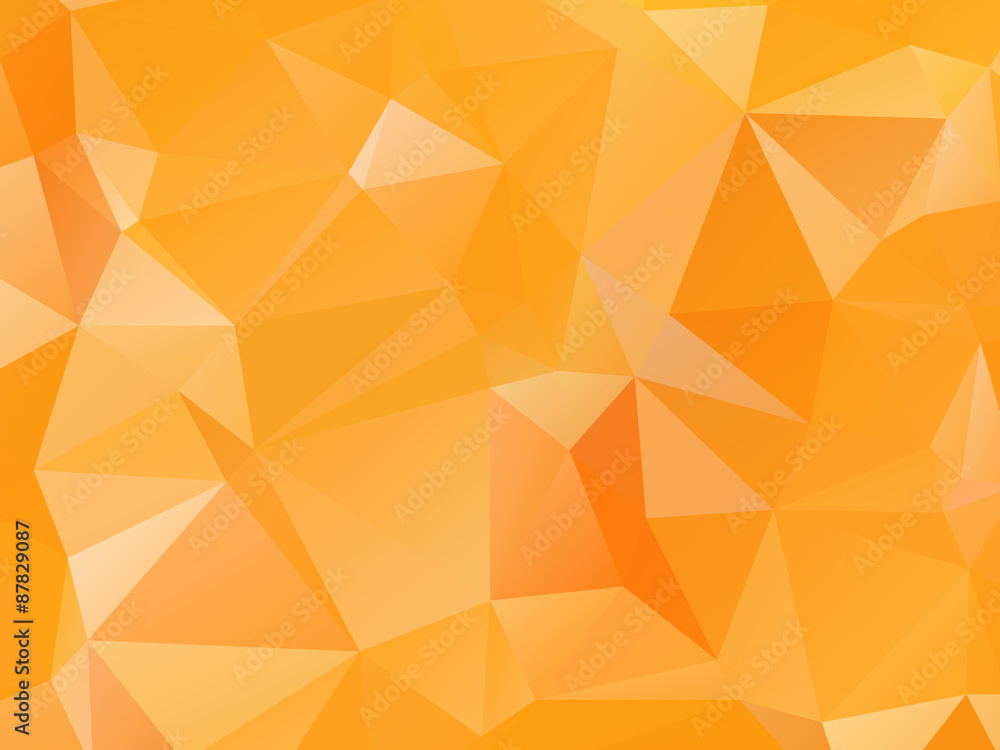 Wall mural orange abstract background triangular geometric polygon